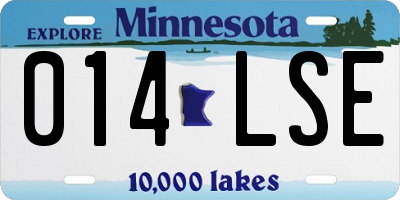 MN license plate 014LSE
