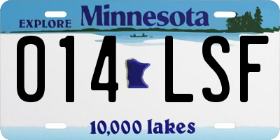 MN license plate 014LSF