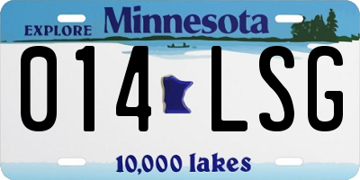 MN license plate 014LSG