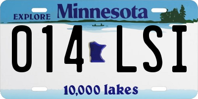 MN license plate 014LSI
