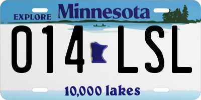 MN license plate 014LSL