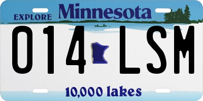 MN license plate 014LSM