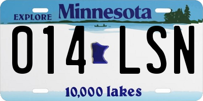 MN license plate 014LSN