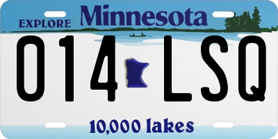 MN license plate 014LSQ