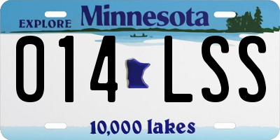 MN license plate 014LSS