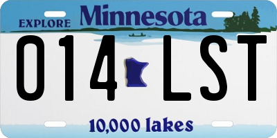 MN license plate 014LST