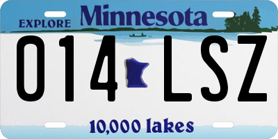 MN license plate 014LSZ
