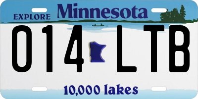 MN license plate 014LTB