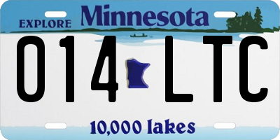 MN license plate 014LTC