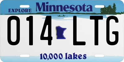 MN license plate 014LTG