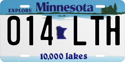 MN license plate 014LTH