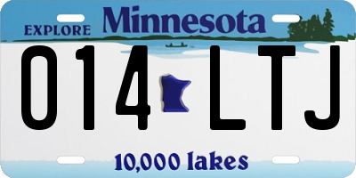 MN license plate 014LTJ