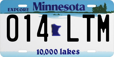 MN license plate 014LTM