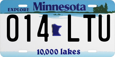 MN license plate 014LTU