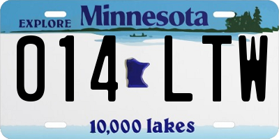 MN license plate 014LTW