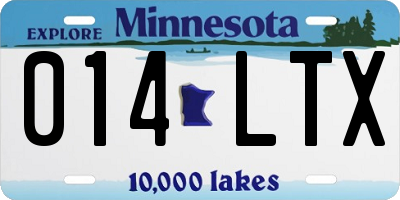 MN license plate 014LTX