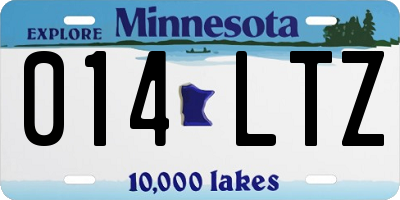MN license plate 014LTZ
