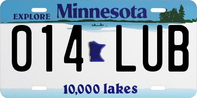MN license plate 014LUB