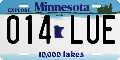MN license plate 014LUE