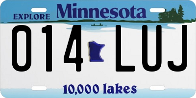 MN license plate 014LUJ