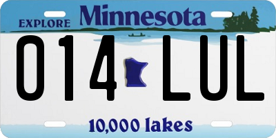 MN license plate 014LUL