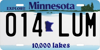 MN license plate 014LUM