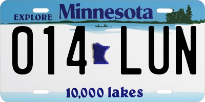 MN license plate 014LUN