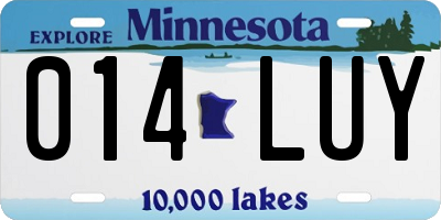 MN license plate 014LUY