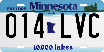 MN license plate 014LVC