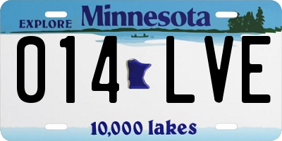 MN license plate 014LVE