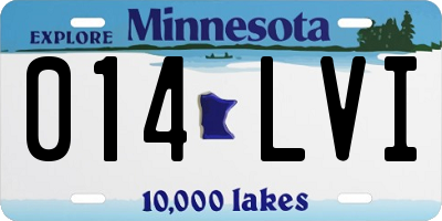 MN license plate 014LVI