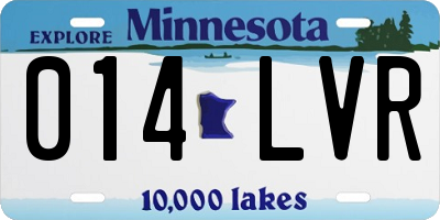 MN license plate 014LVR