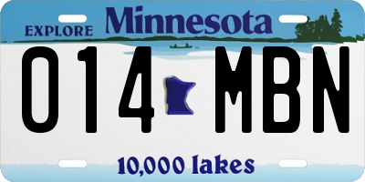 MN license plate 014MBN