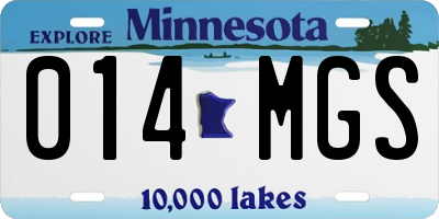 MN license plate 014MGS