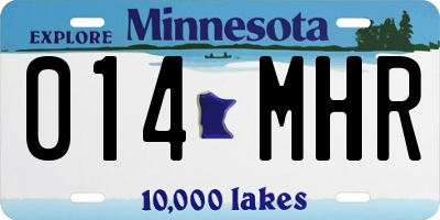 MN license plate 014MHR