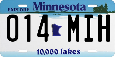 MN license plate 014MIH