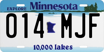 MN license plate 014MJF