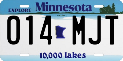 MN license plate 014MJT