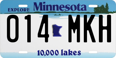 MN license plate 014MKH