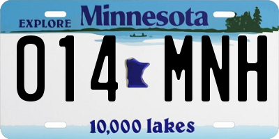 MN license plate 014MNH