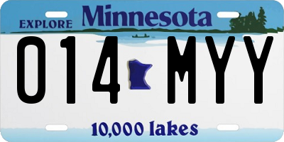 MN license plate 014MYY