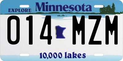 MN license plate 014MZM