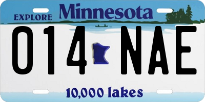 MN license plate 014NAE