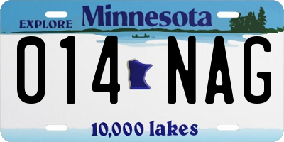 MN license plate 014NAG