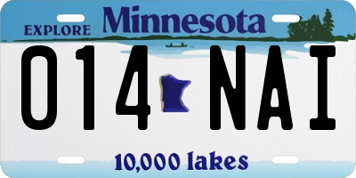MN license plate 014NAI