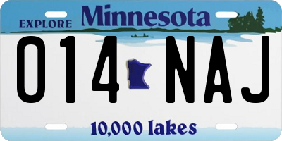 MN license plate 014NAJ