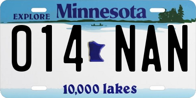MN license plate 014NAN