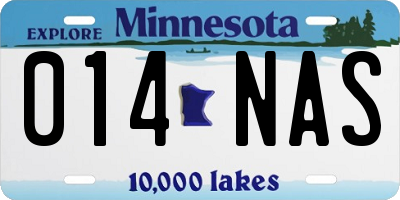 MN license plate 014NAS