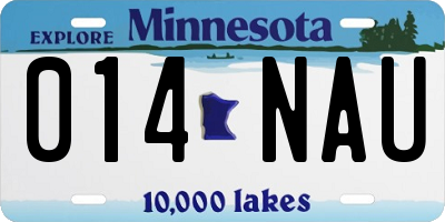 MN license plate 014NAU