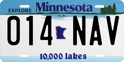 MN license plate 014NAV